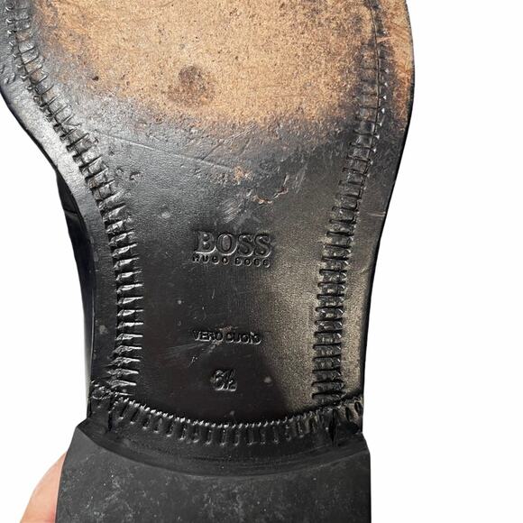 Hugo Boss Leather Loafers with Buckle Detail Black 6.5 Men's - Picture 7 of 9